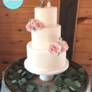 Vineyard wedding cake with roses: Toronto custom cake, Toronto wedding cake