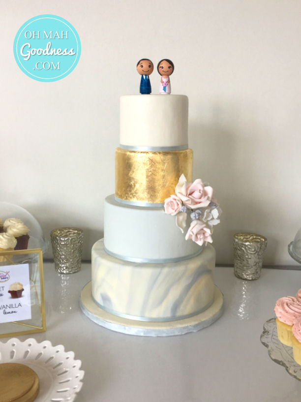 Marble blue and gold wedding cake: Toronto custom cake, Toronto wedding cake