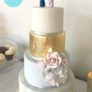 Marble blue and gold wedding cake: Toronto custom cake, Toronto wedding cake